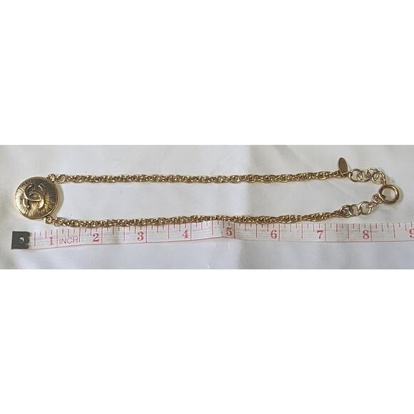 US BASED Authentic Vintage Chanel CC Gold Tone Pendant Necklace W Gift Box / Bag - Picture 9 of 10